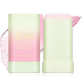 QBPPSSRY Blush pH Tinted Moisture Stick, Multi-Use Cream Blush Stick, Natural Nude Makeup for Cheeks, Eyes and Lips, Waterproof Natural Nude Makeup, Suitable for All Skin (1# Shy Pink)