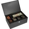 BARSKA 12-Inch Cash Box and 6 Compartment Tray with Key