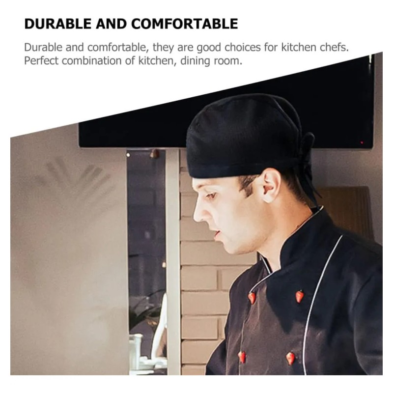 6pzs Sombrero Cocinero Gorra Gorritos Chef Cabeza Ajustable