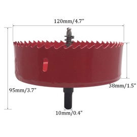 NGe 120mm Hole Saw, 4.7” Cutting Diameter M42 Bi-Metal HSS Blade with Arbor for Aluminum Iron Stainless Steel Plate