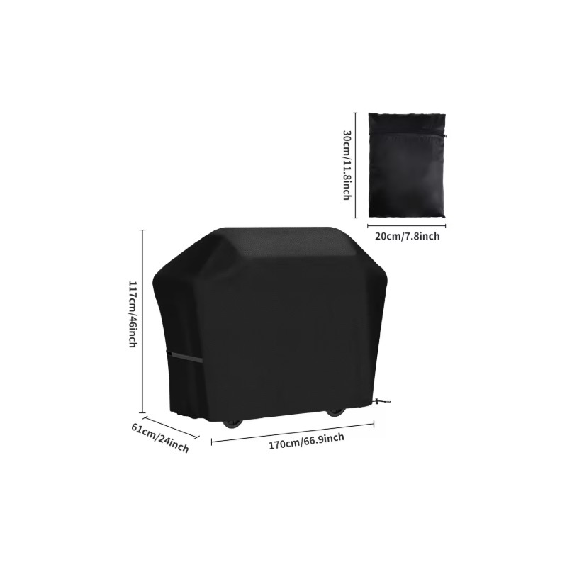 Outdoor Grill Cover with Secure-Fit Strap – Coated Oxford-Fabric Cover
