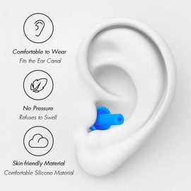 50 Pairs Ear Plugs for Sleeping Noise Cancelling, Reusable Silicone Sound Blocking Earplugs, Waterproof Noise Reduction Ear Plugs for Shooting, Swimming, Concerts, Snoring