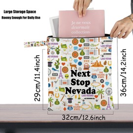 JXGZSO Nevada State Travel Gift Next Stop Nevada Cosmetic Zipper Bag Nevada Trip Makeup Bag Nevada Landmark Travel Gift, Next Stop Nevada Grocery Bag