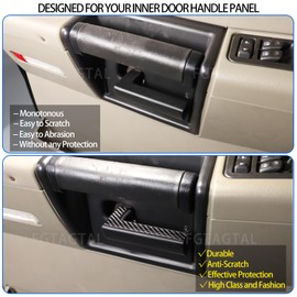 Soft Carbon Fiber Inner Door Handle Trim Strip Compatible with Hummer H2 2003-2007, Car Front and Rear Door Handle Decoration Sticker Accessories, 4PCS(Black)