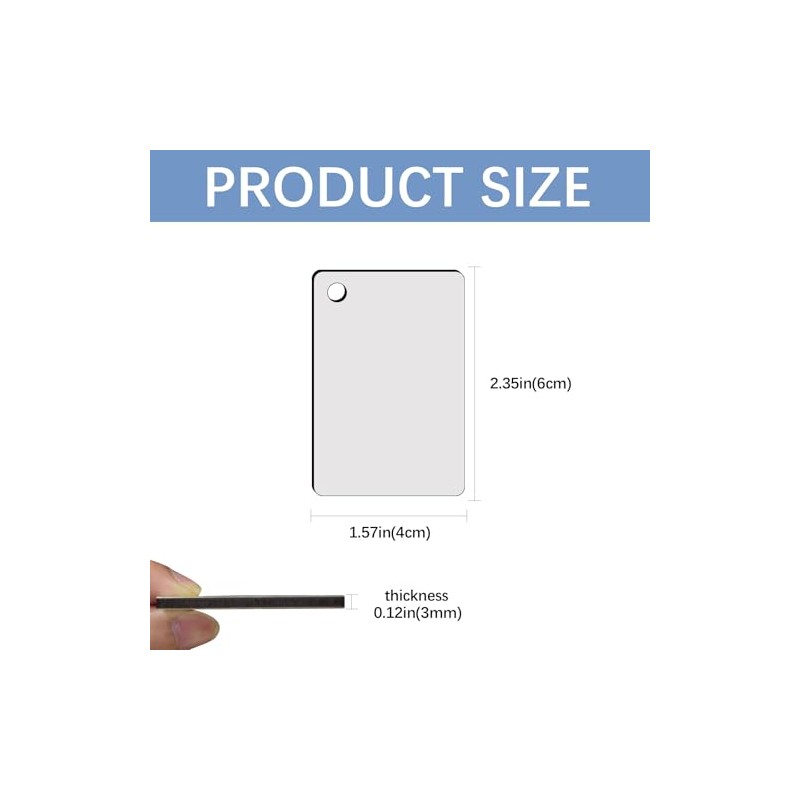 LaiHiulaan 120 Pcs Sublimation Keychain Blanks Rectangle Bulk Products Double
