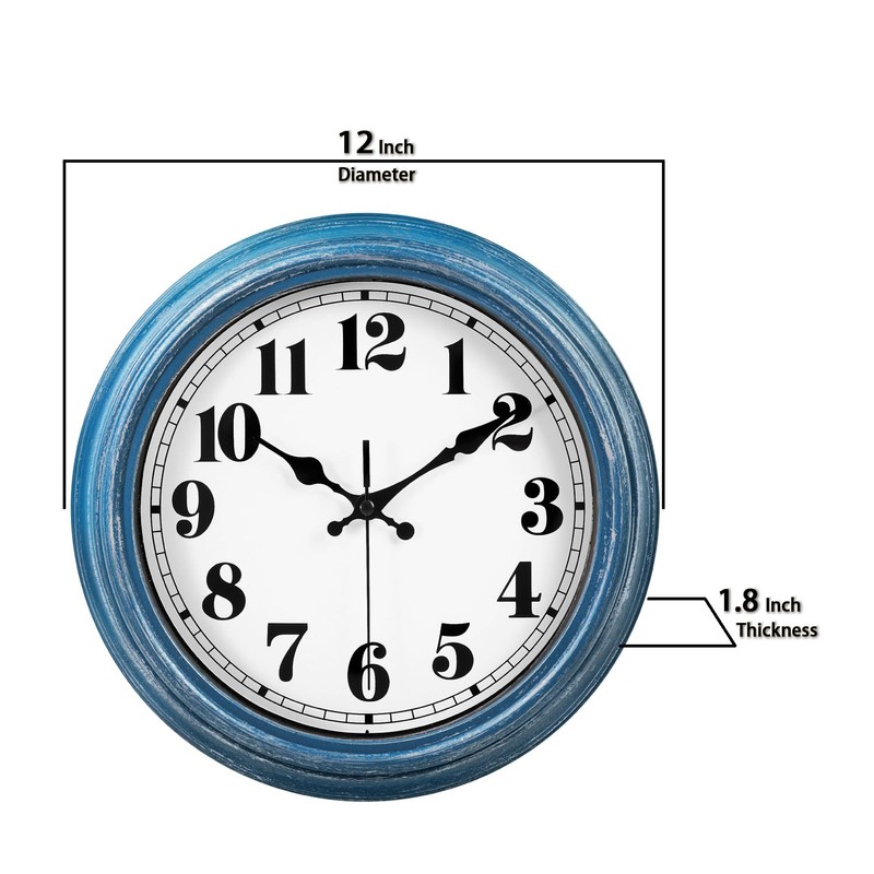 JENLYSTIME 12 Inch Retro Wall Clock Silent Non Ticking Battery
