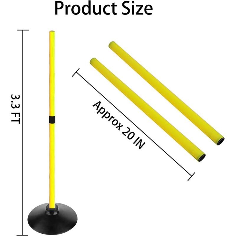 Adjustable Height Agility Hurdle Set Multi-Function Soccer Trainning Pole Set