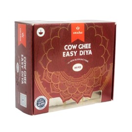 Swaha Easy Diya ghee Wicks/Diya batti, 100 Pieces, 30 min Burning time, Wax Free, clarified Butter Wicks for Puja, Yoga & Meditation - Pack of 1