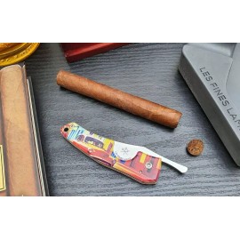 LES FINES LAMES LE PETIT CIGAR CUTTER FOLDING KNIFE CUBA CAR ALMENDRON LIMITED