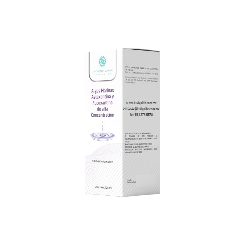 Indigo Life Nutraceuticos Algas Marinas Astaxantina Fucoxantina Alta Concentracion 120
