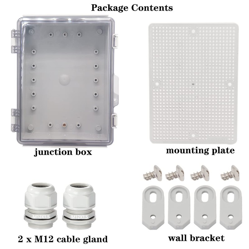 Zulkit Junction Box,IP67 Waterproof Electrical Box Hinged Clear Cover Stainless