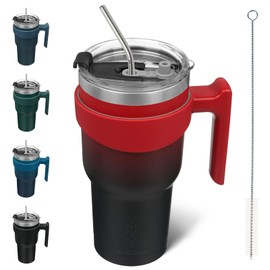 BJPKPK 30 oz Tumbler With Handle And Straw Stainless Steel Insulated Tumbler Cups For Water Or Ice Coffee,Blood Moon