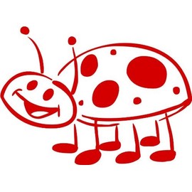 Ladybug - Kids Boys Bed Room - Picture Art - Peel & Stick Vinyl Wall Decal Sticker Size : 10 Inches X 20 Inches - 22 Colors Available