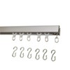 Ceiling Curtain Track Set with Wheeled Carriers and Hooks (7'-Silver)