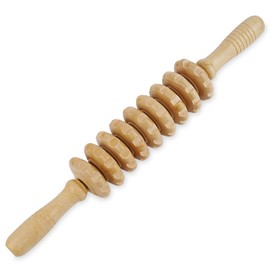 Whchiy Wooden Massager Acupressure Reflexology Tool Anti Cellulite Massage Roller for Relaxation and Stress Relief 39 cm Perfect (White)