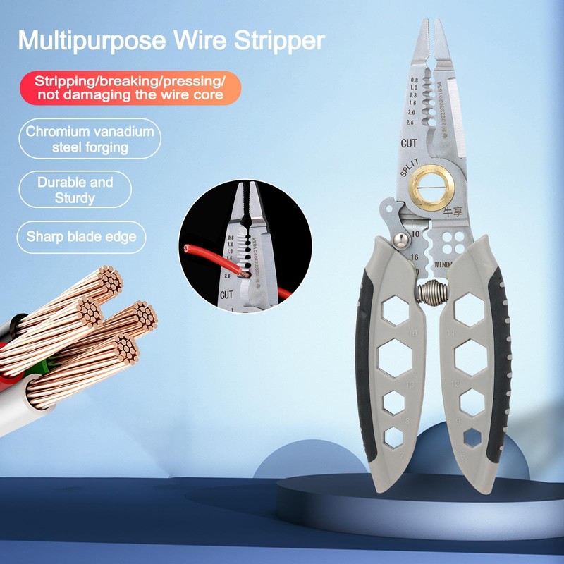 7 Inch Wire Stripper Tools Electrical Wire Cutter Crimper,9 in