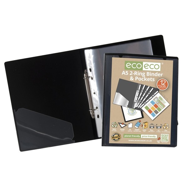 eco-eco 4 x A5 65% Recycled Strong Presentation Ring Binder