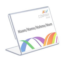 EUROPEL 350126 A7 Acrylic Table Stand - Slanted & Crystal Clear - L Shape DIN A7 Portrait Format - Menu Card Holder and Sign Holder - Advertising Stand - Other Sizes Available