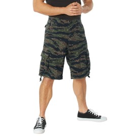 Rothco Vintage Utility Cargo Shorts – Comfortable Tactical Outdoor Hiking Camping Trunks, Tiger Stripe Camo, XL