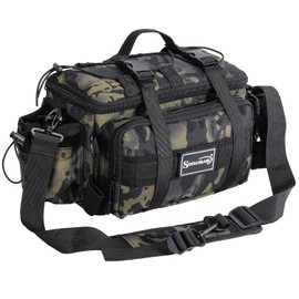 Sougayilang Fishing Tackle Bags - Fishing Tackle Storage Bags for Saltwater or Freshwater Fishing - Water Resistant Material - Padded Shoulder Strap - Pliers Storage-Green
