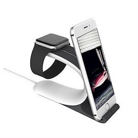 Operitacx Charging Dock Stand for Phone and Watch Grey Non Slip Holder with Cable Management Compact Design for Home Office Use