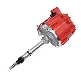 A-Team Performance - HEI Complete Distributor 65K Coil, 6 Cylinders - Compatible with AMC Incline 6, Compatible with Jeep Straight 232, 242, 258 - One Wire Installation, Red Cap