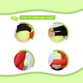 Natudeco Micro Pillow Back Pillow, Cylindrical Mini Pillow, Micro Ball Back Pillow, Roll, Throw Pillow, Travel, Home, Sleeping, Neck Support, Comfortable (Green)