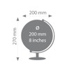 TROIKA Globe Diameter 20 cm Lunar Globe Physical Map Topographic