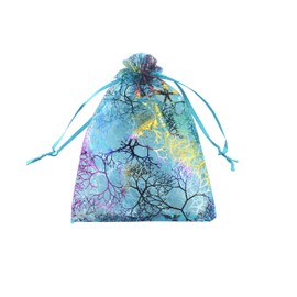 QIANHAILIZZ 100 Pack Colorful Tree Organza Jewelry Gift Pouch Candy Pouch Drawstring Wedding Favor Bags (turquoise, 3.5 x 4.7 inch)