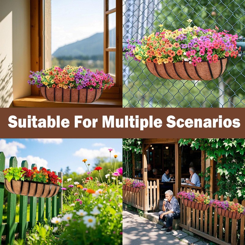 JFFLYIT 2 Pcs 24“ Railing Planter Window Box Deck Railing