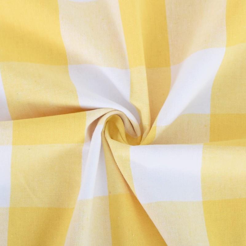 NATUS WEAVER Buffalo Check Curtains 54 inches Long Basement Yellow
