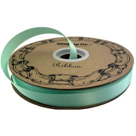 Mint Green Satin Fabric Ribbon - 5/8" x 100 Yards, Christmas, Wreath, Gift Bow, St. Patrick's Day, Easter, Spring, Holiday Decor, Garland, Gifts, Corsage, Baby Shower
