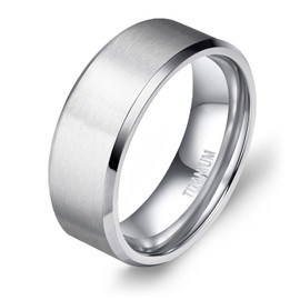 TIGRADE Titanium Rings 4MM 6MM 8MM 10MM Wedding Band in Comfort Fit Matte for Men Women Size 3-15, Silver 10mm, Size 9