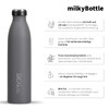 720°DGREE Edelstahl Trinkflasche “milkyBottle” - 1L - BPA-Frei, Auslaufsicher, Kohlensäure