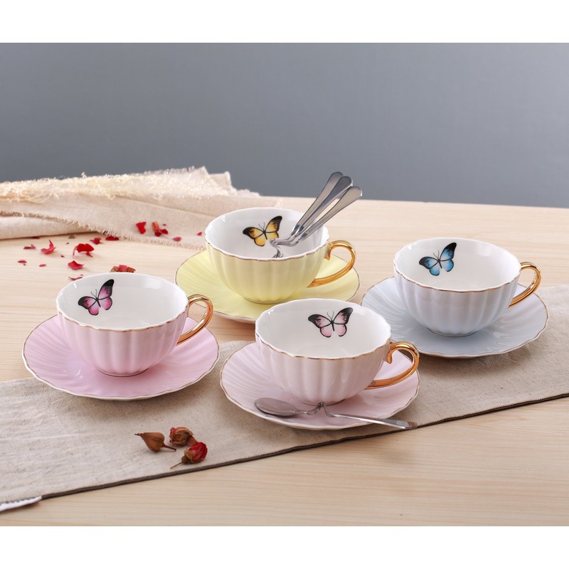 Jusalpha® Elegant Tea Cup and Saucer Set-Coffee Cup Set with
