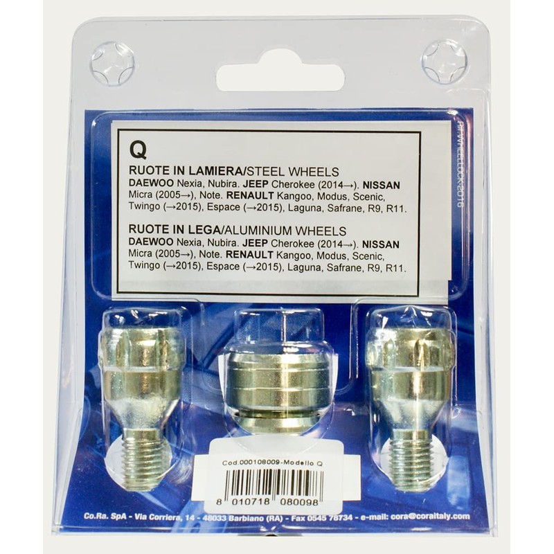 Cora 000108009 Series 4 Antitheft Bolts