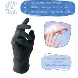 WELL B4 Dermatest Very Good Cotton Gloves 2 Pairs 100% Cotton Soft Jersey Gloves, 2 x Black
