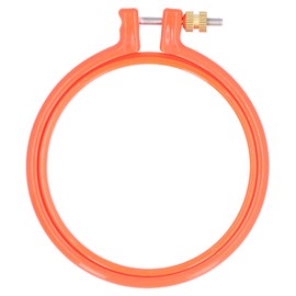 Kodrily Small Embroidery Hoop Ornaments, 1PCS Plastic Embroidery Hoops Bulk, Adjustable Embroidery Ring, Tiny Embroidery Hoops, Sewing Hoop for Cross Stitch Random Color (4 Inch)