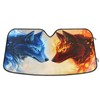 Wolf Ice Blue Fire Windshield Sun Shade for Car Auto