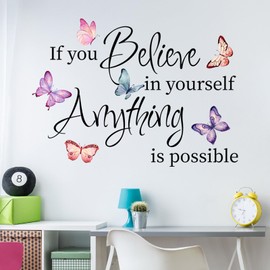 Christian Wall Decals Bible Verse Wall Stickers Inspirational Quote Wall Decals Religious Motivational Scripture Sticker Peel and Stick for Bedroom Living Room Kids Room Office Bathroom