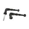 MS Beschläge Pair of Handles Black Matt Solid Zamak Door