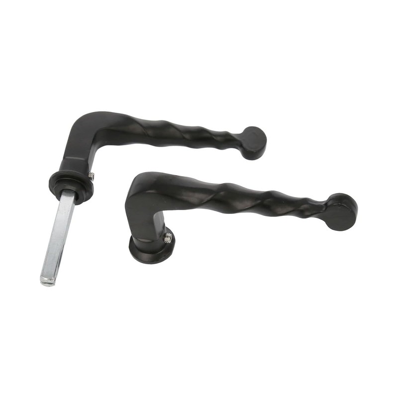 MS Beschläge Pair of Handles Black Matt Solid Zamak Door