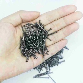 Meitebeisi Black Nails Round Head Wood Screw Nail Decorative Furniture Miniature Nail 1inch/25mm, Pack of 100