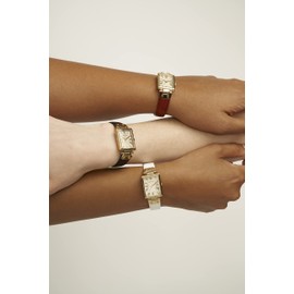 Anne Klein AK/3752 Ladies Leather Strap Watch, Red/Gold, Quartz movement