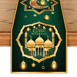 Ramadan Mubarak Table Runner Eid Mubarak Table Cover Ramadan Kareem Decor Ramadan Decorations for Home Party