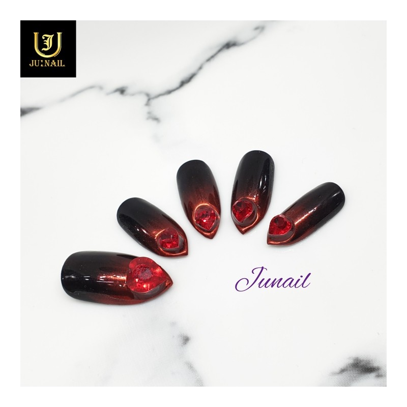 ❤️ V-cut red heart handmade nail tips ❤️ - Short