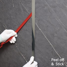 Trimold Stainless Steel Wall Molding Trim Peel and Stick, Flexible Self-Adhesive Metal Trim for Ceiling, Mirror Frame and More, Mirror-Like Finish Metallized Silver