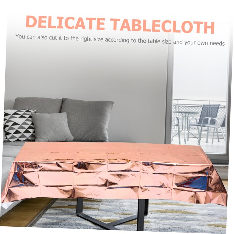 Mikinona 2pcs Rose Gold Tablecloth Wedding Party Tablecloth Party Table