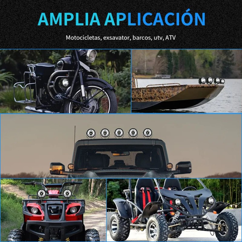 Par Faros Auxiliares De Redondos Led Niebla Jeep Wrangler Jk