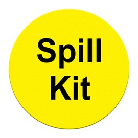 Spill Kit Floor Decals Yellow Anti-Slip Round Shape Business Industrial Signs Stickers 17Inches Longer Side